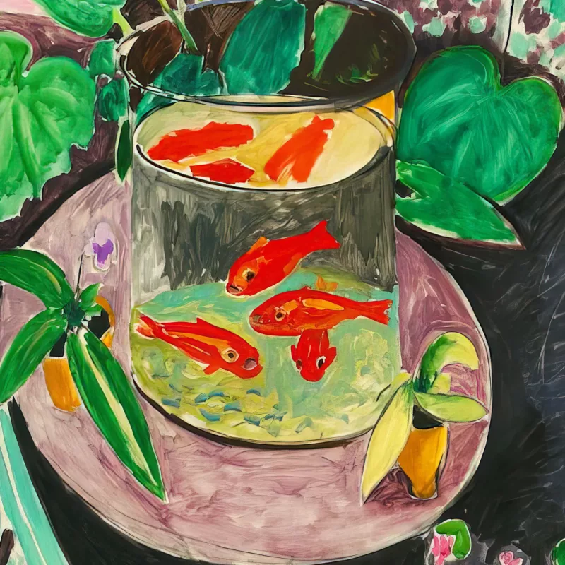 Zoomed view of Goldfish painting by Henri Matisse