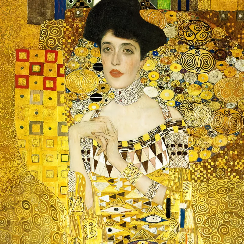 zoomed view of Portrait of Adele Bloch-Bauer I, Gustav Klimt