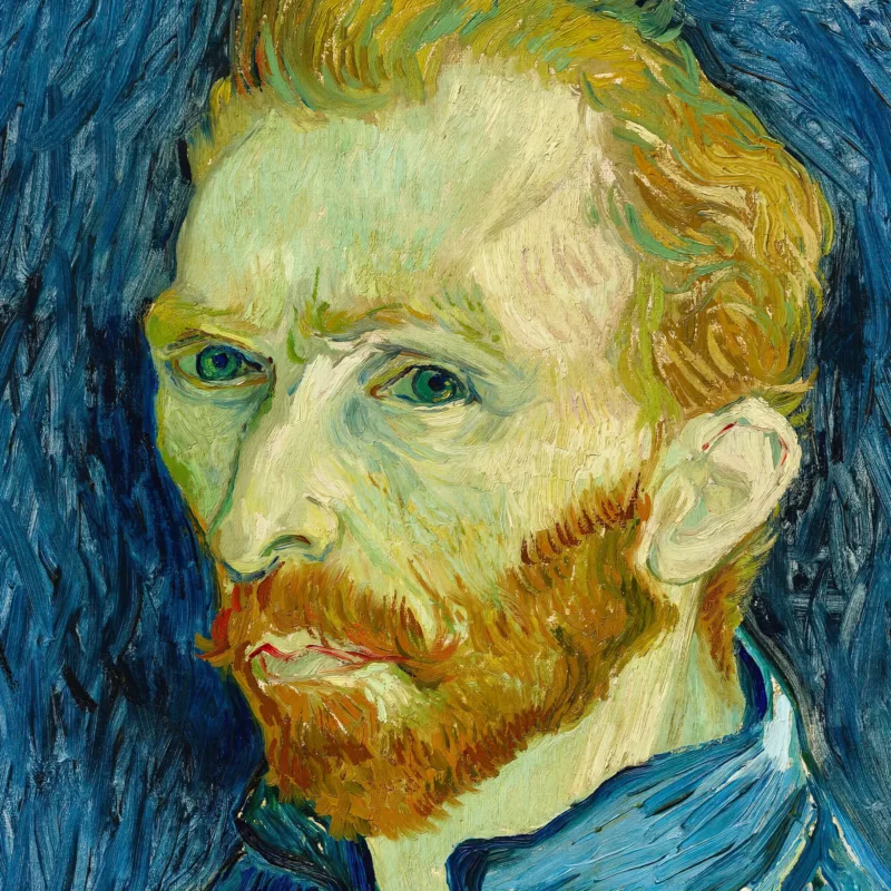 zoomed view of Self-Portrait, Vincent van Gogh