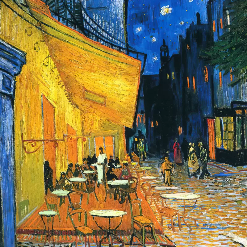 Zoomed view of Cafe Terrace at Night painting by Vincent van Gogh